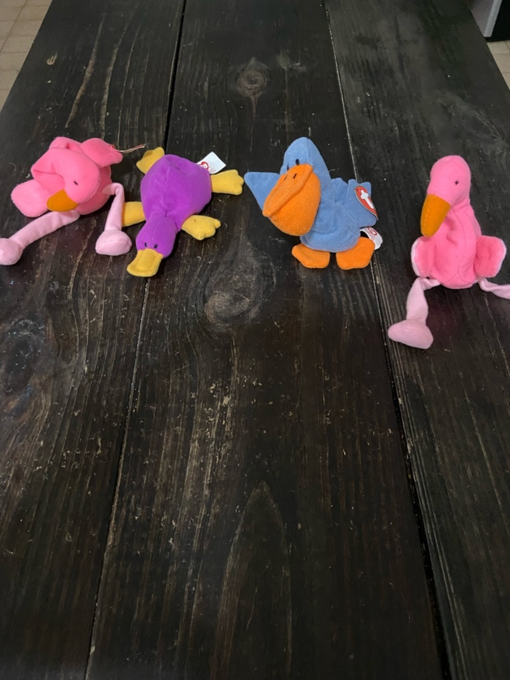 Ty McDonald’s Teenie Beanie Babies Bundle of - Pink, Purple & Blue Stuffed Birds
